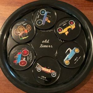 Old Timers Tray and Coaster Set